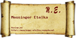 Messinger Etelka névjegykártya